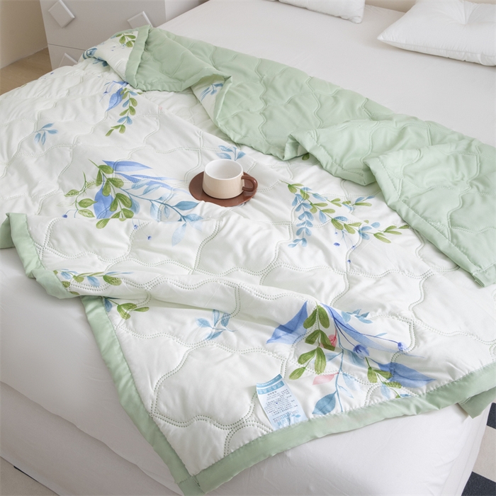 91家纺网 家纺一手货源 找家纺 席万佳 2025新款直播热款印花夏凉被空调被被子被芯水洗棉夏被 半夏