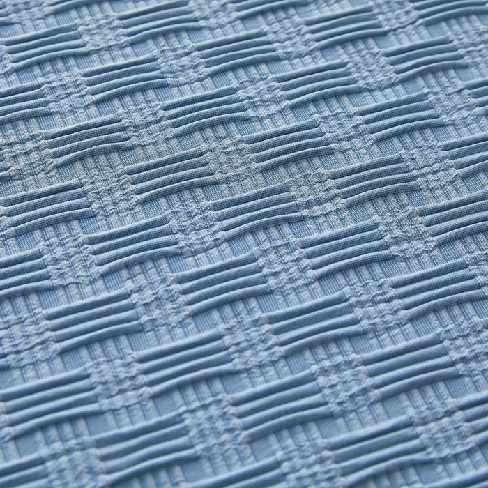 91家纺网 家纺一手货源 找家纺 梦镜2025新款A类亲肤棉华夫格棋盘格防水床笠 华夫格-湖蓝