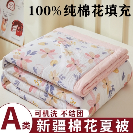 2025新款小花款新疆棉花夏被【棉花含量100%】夏季空调被薄被子可机洗夏凉被 夏日之恋