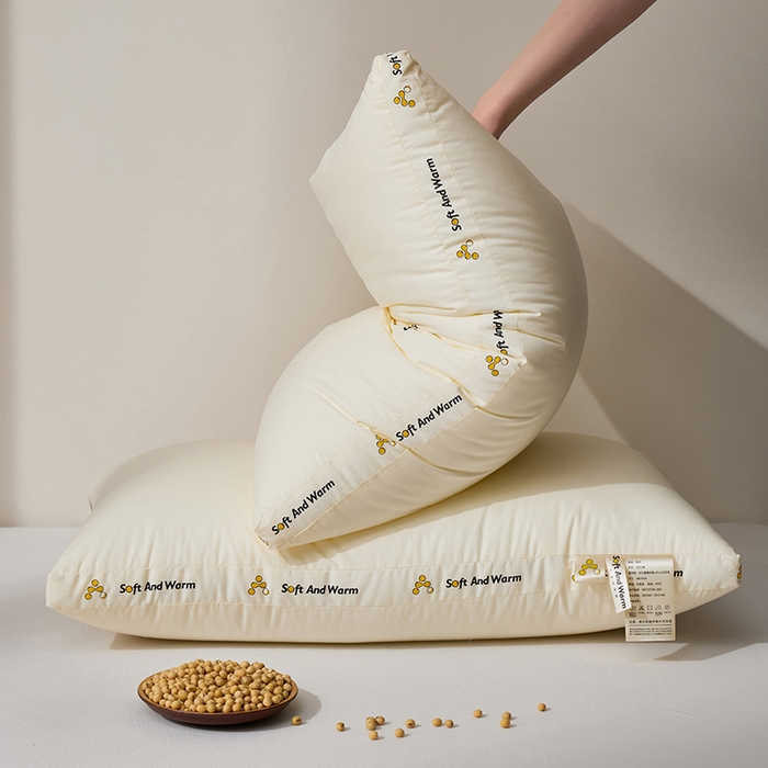 91家纺网 家纺一手货源 找家纺 昕科 2025新款全棉A类大豆纤维立体安睡枕头-高中低款-纯棉大豆纤维枕芯 大豆立体安睡-高枕