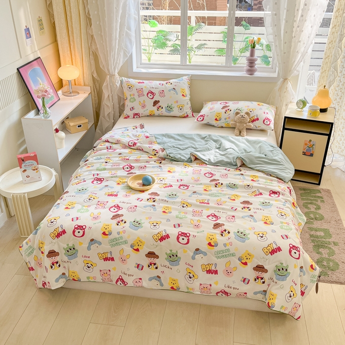 91家纺网 家纺一手货源 找家纺 贝扬思家纺 2025新款水洗皱皱纱系列夏被-系列二 童话世界