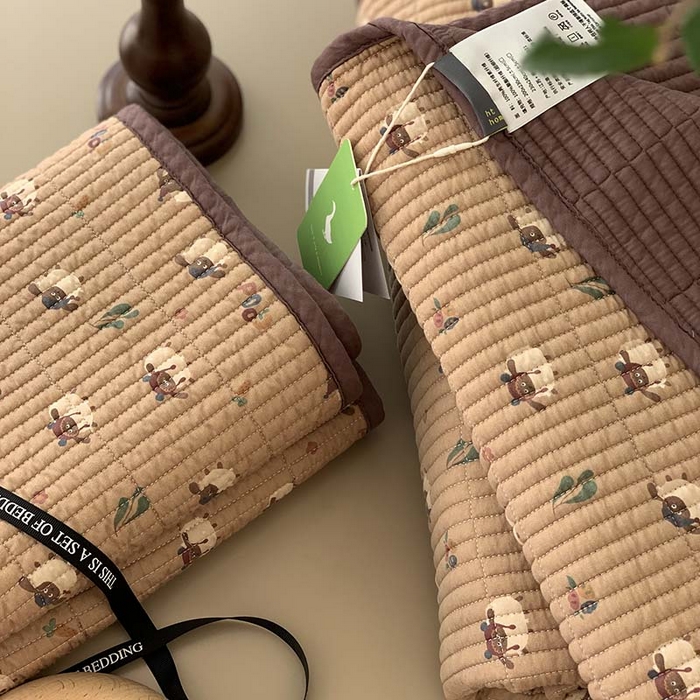 91家纺网 家纺一手货源 找家纺 汇庭 2025新款蔓莎床盖三件套系列-实拍 雪莉咩