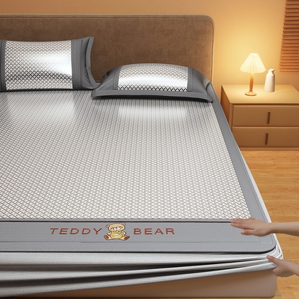 91家纺网 家纺一手货源 找家纺 （总）花言狐语 2025新款提花冰藤双面席床笠