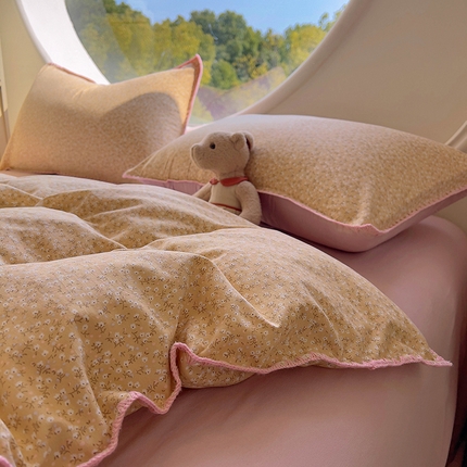 葡萄家 2025爆款高克重彩色三角针A类针织双层纱四件套 提供买家秀 野忘