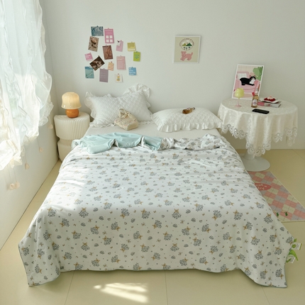 云锦家居  2025新款A类牛奶针织棉夏凉被被子被芯 手捧花