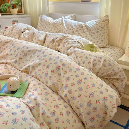 91家纺网 家纺一手货源 找家纺 田野2025新款13372全A全棉四件套 贝拉