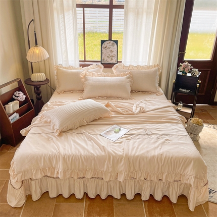 91家纺网 家纺一手货源 找家纺 （总）恒爱家纺 2025新款莫代尔凤铃花多功能夏被床盖四件套