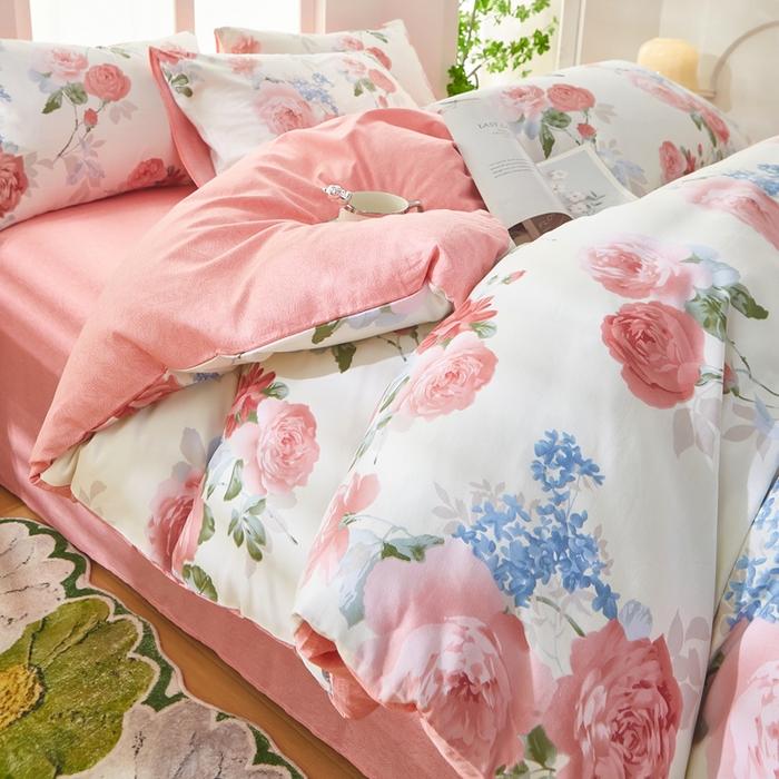 91家纺网 家纺一手货源 找家纺 黛妮雅 2025新款AB版全棉印花单被套床单枕套 锦上添花