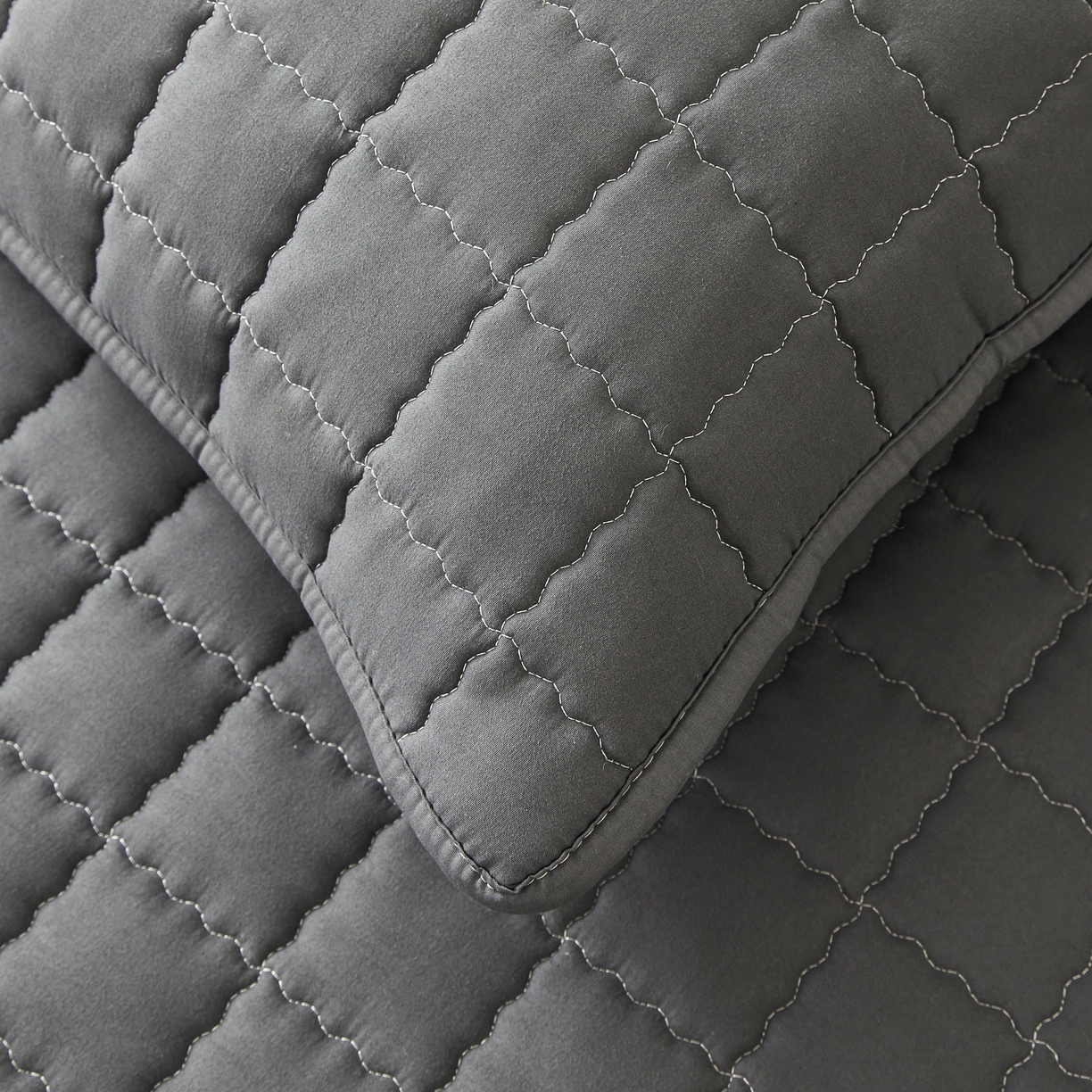 91家纺网 家纺一手货源 找家纺 欧邦 2025新款可拆卸六面全包夹棉床笠 五面夹棉-深灰