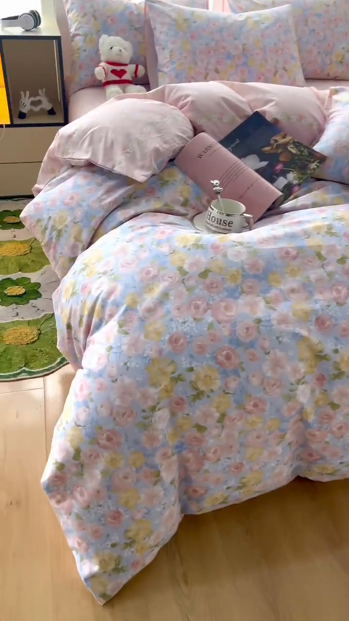 91家纺网 家纺一手货源 找家纺 黛妮雅 2025新款AB版全棉印花单被套床单枕套 曼塔香