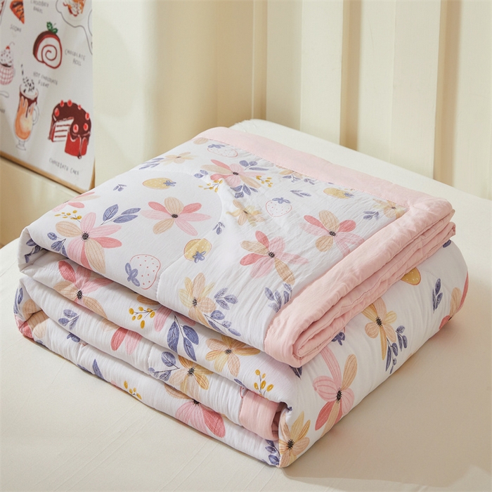 91家纺网 家纺一手货源 找家纺 2025新款小花款新疆棉花夏被【棉花含量100%】夏季空调被薄被子可机洗夏凉被 夏日之恋