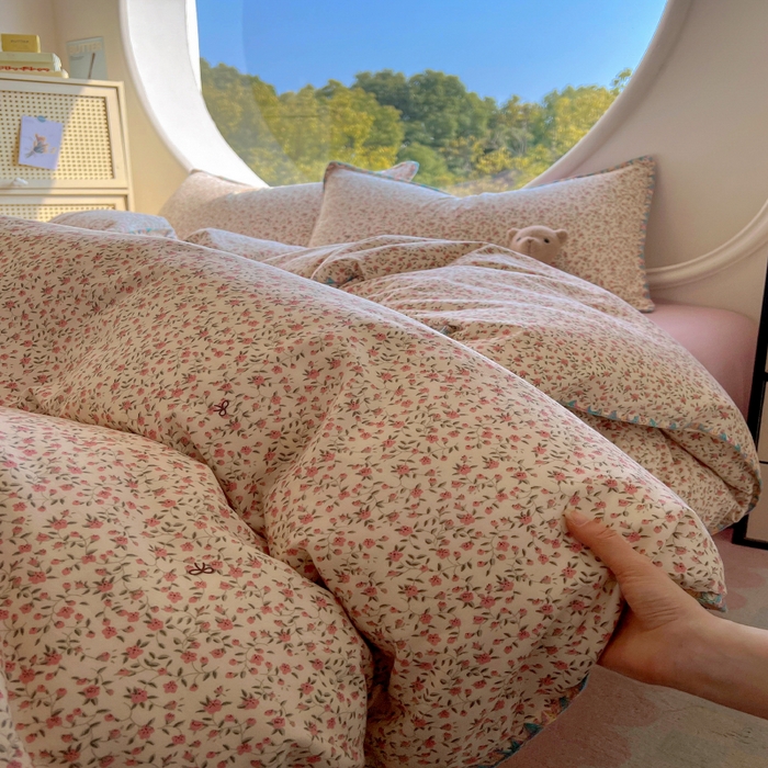 91家纺网 家纺一手货源 找家纺 葡萄家 2025爆款高克重彩色三角针A类针织双层纱四件套 提供买家秀 小森屿