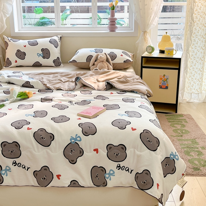 91家纺网 家纺一手货源 找家纺 贝扬思家纺 2025新款水洗皱皱纱系列夏被-系列二 曲奇碎卷卷