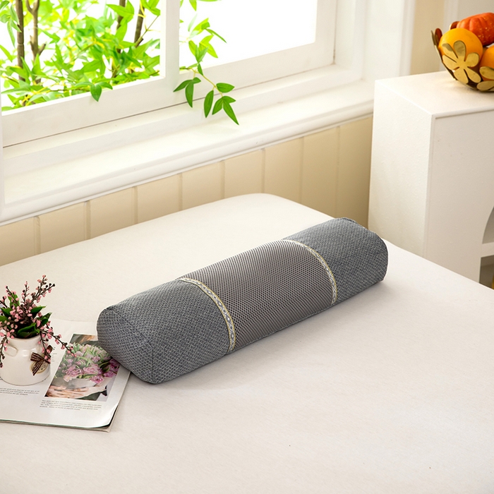 91家纺网 家纺一手货源 找家纺 九州枕芯2025新款透气网荞麦护颈枕枕头枕芯 灰色12x50x8cm/对