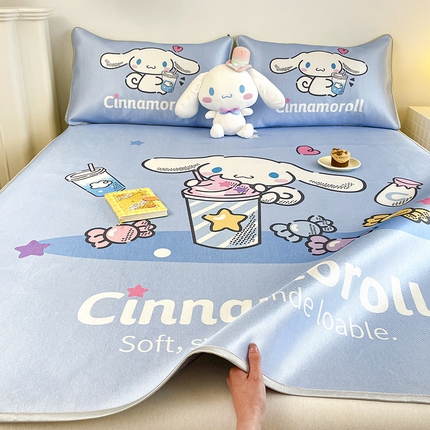 91家纺网 家纺一手货源 找家纺 米帛家纺 2025新款 A类大版三丽鸥冰藤席-床席款 糖果玉桂狗