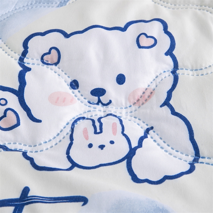 91家纺网 家纺一手货源 找家纺 梵心家纺 2025新款直播热款印花夏凉被空调被被子被芯水洗棉夏被 爱心蓝