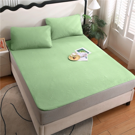 2025新款3D凉豆豆凉感席子圆角床席款凉席三件套 凉豆豆-薄荷绿