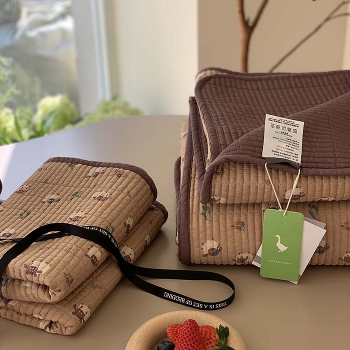 91家纺网 家纺一手货源 找家纺 汇庭 2025新款蔓莎床盖三件套系列-实拍 雪莉咩