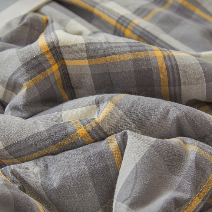 91家纺网 家纺一手货源 找家纺 伊人坊 2025新款A类无印风水洗棉新疆棉花夏被 简兮-灰