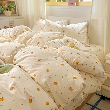 91家纺网 家纺一手货源 找家纺 田野2025新款13372全A全棉四件套 小南瓜