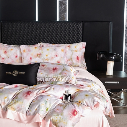 91家纺网 家纺一手货源 找家纺 （总）棠颂 2025新款s莱赛尔天丝数码印花四件套（礼盒款）