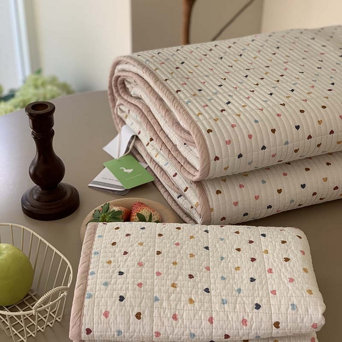 91家纺网 家纺一手货源 找家纺 汇庭 2025新款蔓莎床盖三件套系列-实拍 彩色心情