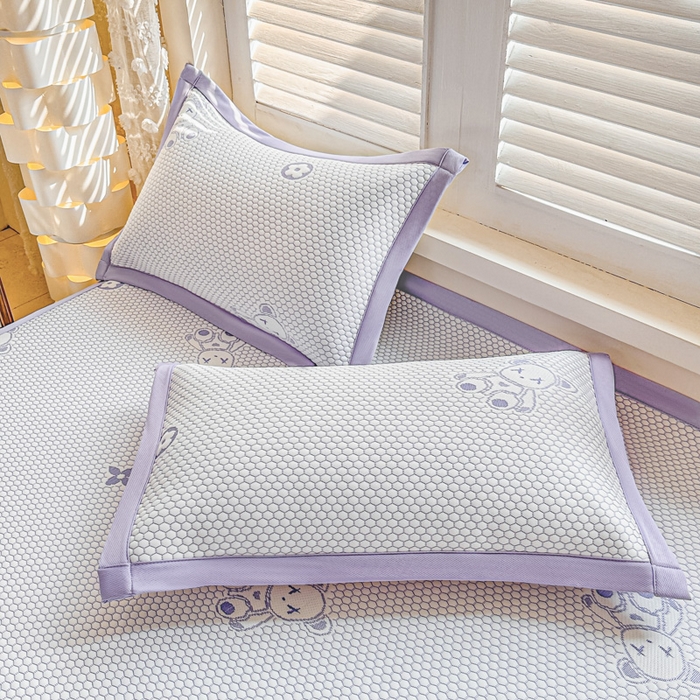 91家纺网 家纺一手货源 找家纺 2025新款凉感冰豆豆凉席-暴力熊系列 暴力熊-黛紫