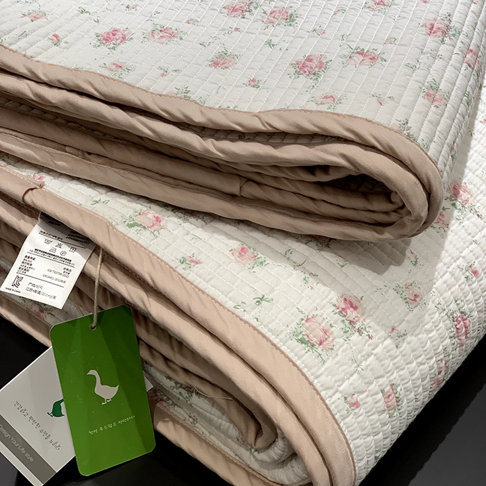 91家纺网 家纺一手货源 找家纺 汇庭 2025新款全棉床盖三件套-实拍 若兮粉