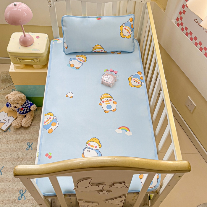 91家纺网 家纺一手货源 找家纺 （总）富馨莱 2025新款幼儿园冰丝席A类抗菌儿童空调席支持定制尺寸