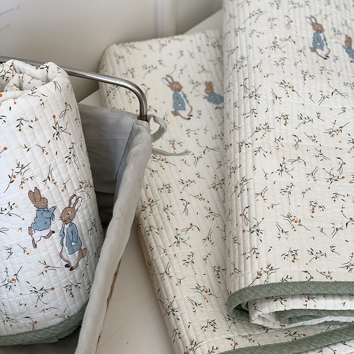 91家纺网 家纺一手货源 找家纺 汇庭 2025新款全棉床盖三件套-实拍 萝卜兔