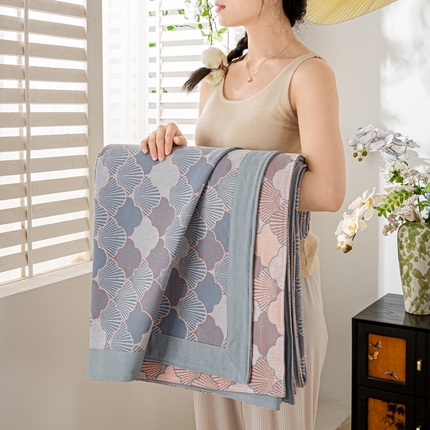 玉相逢2025新款全棉色织老粗布凉席 阑珊-蓝