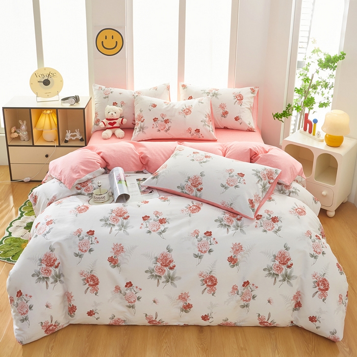 91家纺网 家纺一手货源 找家纺 黛妮雅 2025新款AB版全棉印花单被套床单枕套 芳华