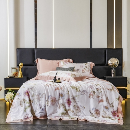 CINNY馨宜 2025新款 莱赛尔数码印花夏被四件套 春日落樱