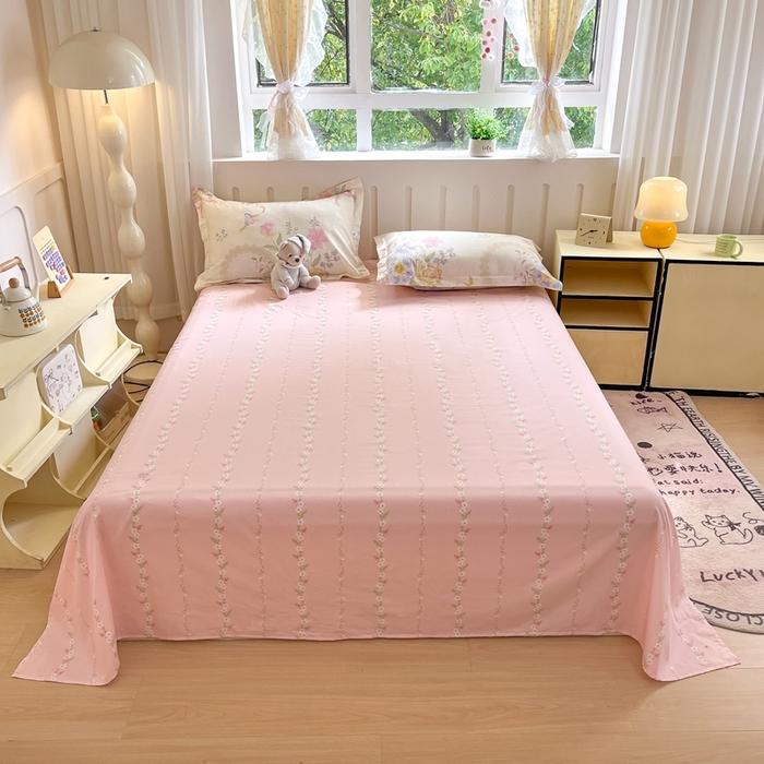 91家纺网 家纺一手货源 找家纺 大吉 2025新款100全棉纯棉喷气小清新被套四件套纯棉三件套床笠四件套单被套单枕套 秘境