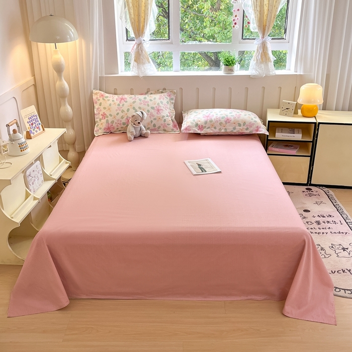 91家纺网 家纺一手货源 找家纺 大吉 2025新款100全棉纯棉喷气小清新被套四件套纯棉三件套床笠四件套单被套单枕套 甜梦