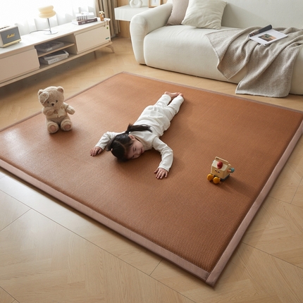 91家纺网 家纺一手货源 找家纺 昊川2025年新款藤席凉席地垫 步步高