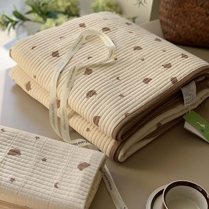 91家纺网 家纺一手货源 找家纺 汇庭 2025新款蔓莎床盖三件套系列-实拍 星空熊