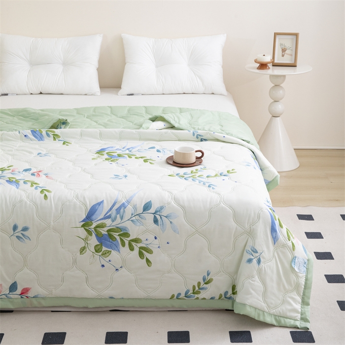 91家纺网 家纺一手货源 找家纺 席万佳 2025新款直播热款印花夏凉被空调被被子被芯水洗棉夏被 半夏