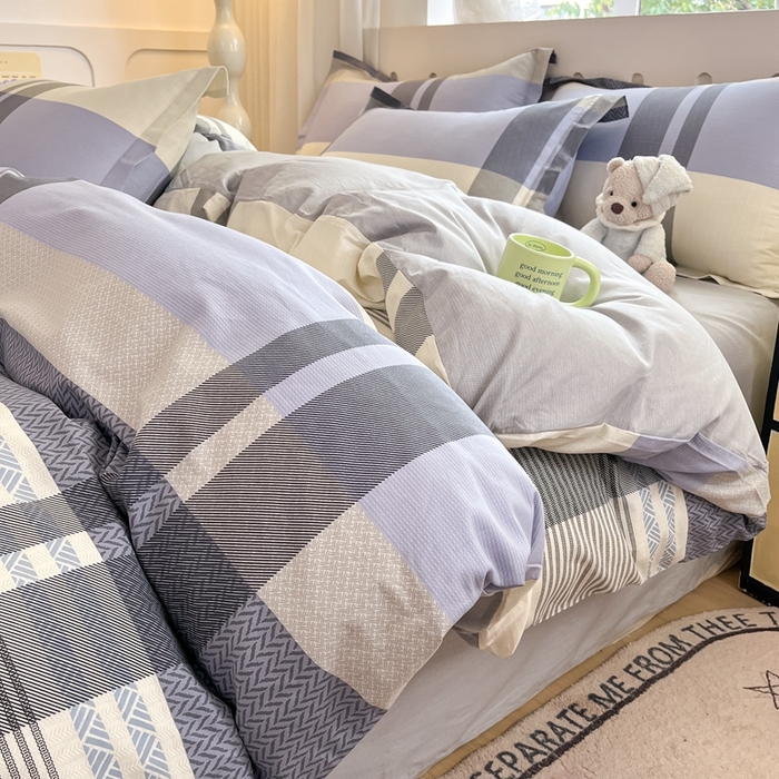 91家纺网 家纺一手货源 找家纺 大吉 2025新款100全棉纯棉喷气小清新被套四件套纯棉三件套床笠四件套单被套单枕套 卡迪