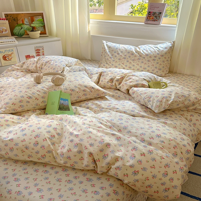 91家纺网 家纺一手货源 找家纺 田野2025新款13372全A全棉四件套 贝拉