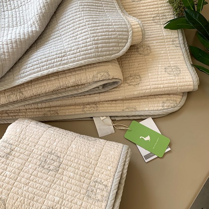 91家纺网 家纺一手货源 找家纺 汇庭 2025新款全棉床盖三件套-实拍 雪宝庄园