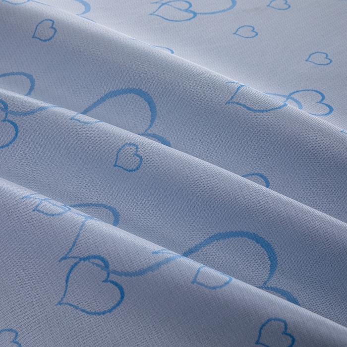 91家纺网 家纺一手货源 找家纺 凌云家纺  2025新款提花凉感冰丝席床笠款三明治凉席三件套 心海-蓝