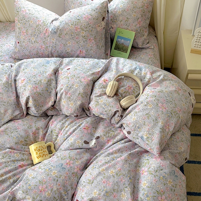 91家纺网 家纺一手货源 找家纺 田野2025新款13372全A全棉四件套 屋顶花园