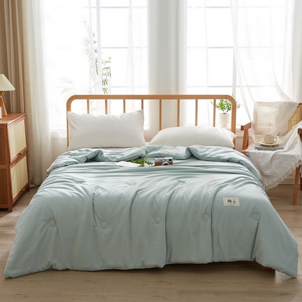 伊人坊 2025新款全棉印花夏被 水蓝