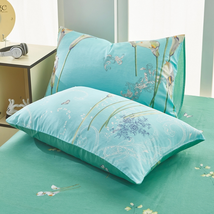 91家纺网 家纺一手货源 找家纺 黛妮雅 2025新款AB版全棉印花单被套床单枕套 百合情缘