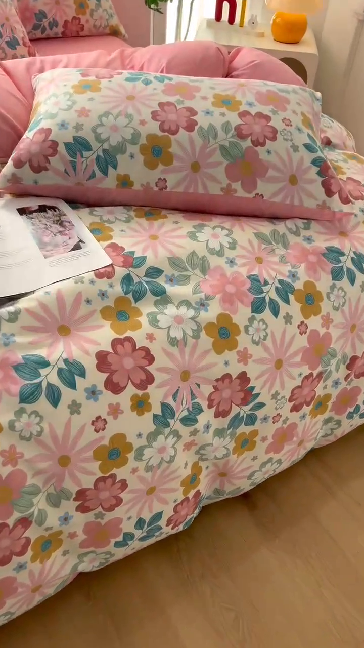 91家纺网 家纺一手货源 找家纺 黛妮雅 2025新款AB版全棉印花单被套床单枕套 米兰春天