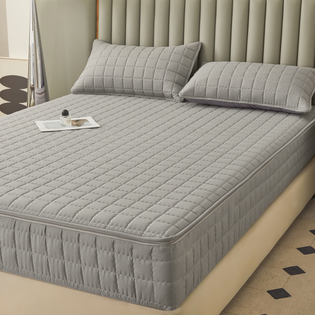 91家纺网 家纺一手货源 找家纺 （总）欧邦 2025新款可拆卸六面全包夹棉床笠