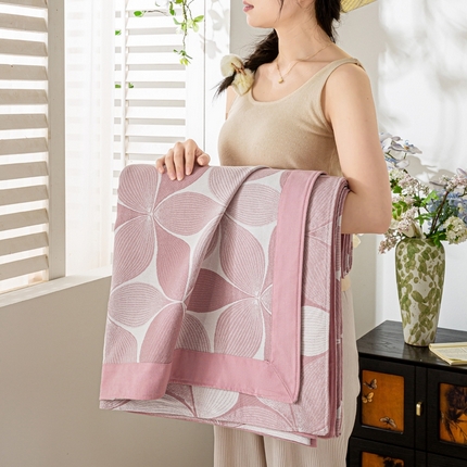 玉相逢2025新款全棉色织老粗布凉席 米格-粉