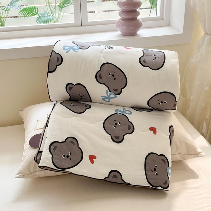 91家纺网 家纺一手货源 找家纺 贝扬思家纺 2025新款水洗皱皱纱系列夏被-系列二 曲奇碎卷卷