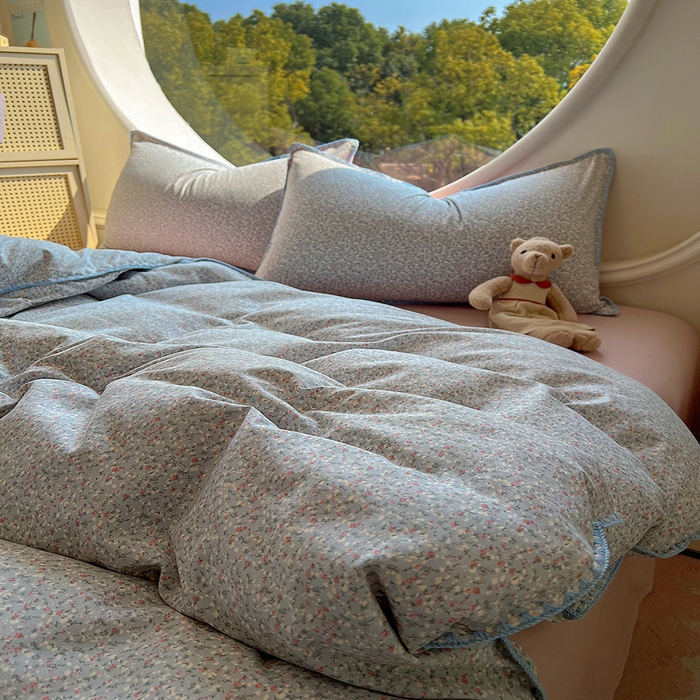 91家纺网 家纺一手货源 找家纺 葡萄家 2025爆款高克重彩色三角针A类针织双层纱四件套 提供买家秀 三寻